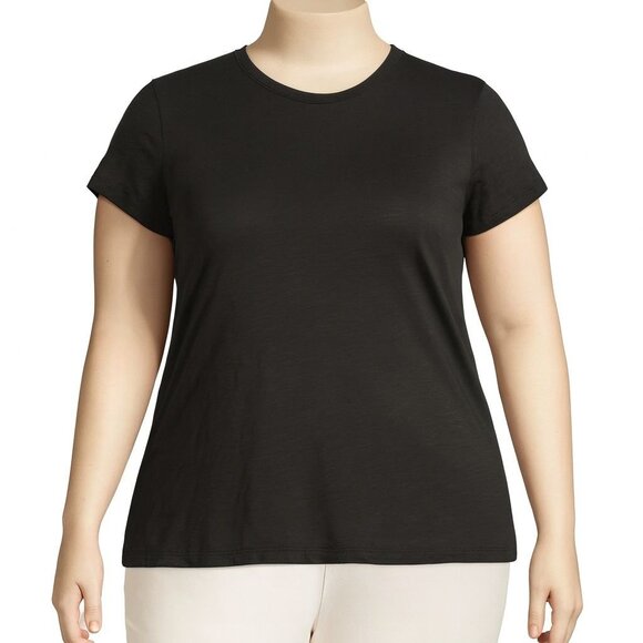 Time and Tru Tops - NWT Time and Tru Women’s Slub Jersey Crewneck Tee Size XXXL (22) - Black